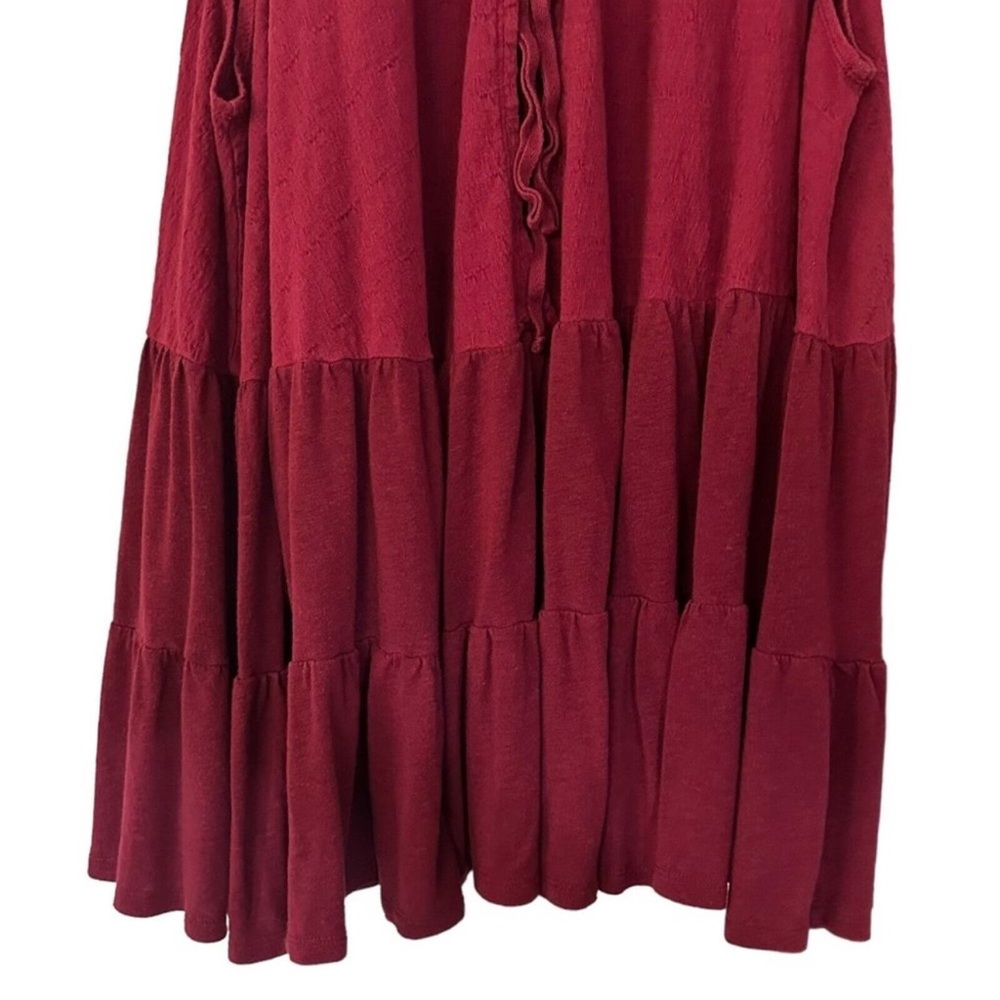 Free People Right On Time Burgundy/ Wine Oversized Tunic Top Size Small - Picture 6 of 13